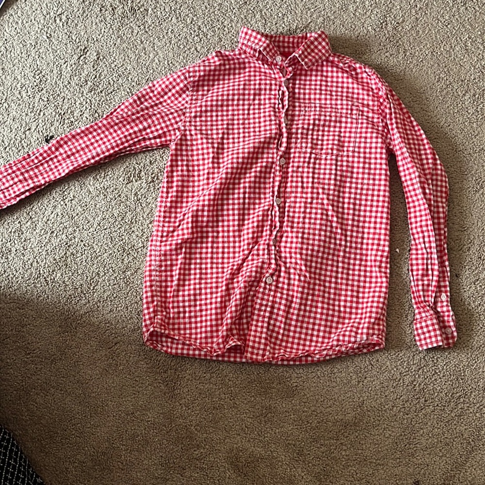 Red and white button down shirt KIDS